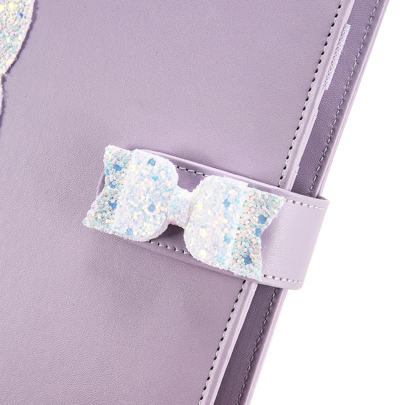 Wholesale Macaron PU Butterfly Leather Binder Cash Budget Handbook Notebook